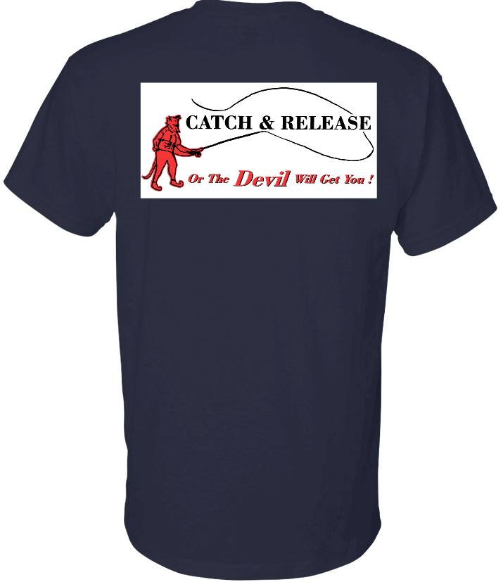 Alabama "Catch and Release or The Devil will get you!" T-shirt Black, Crimson, Navy