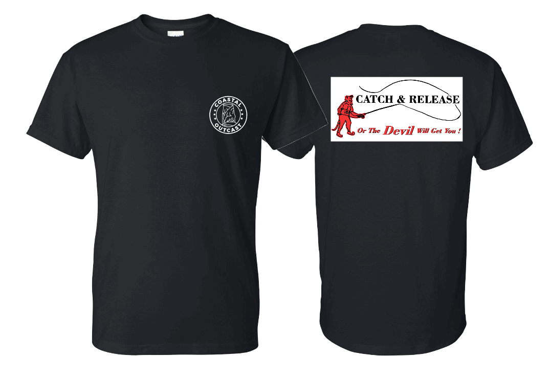 Alabama "Catch and Release or The Devil will get you!" T-shirt Black, Crimson, Navy