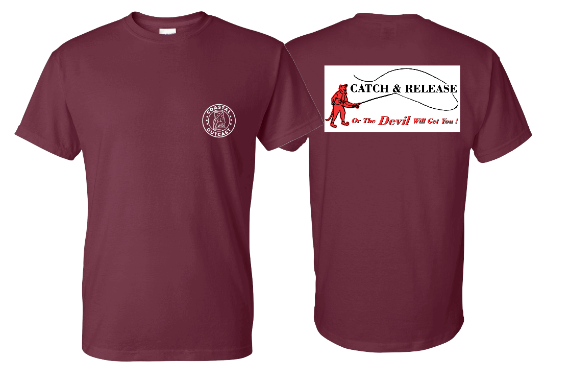 Alabama "Catch and Release or The Devil will get you!" T-shirt Black, Crimson, Navy